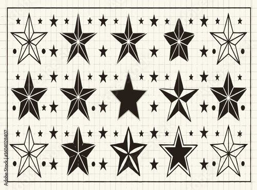 Patriotic star pattern for American holidays, events, and celebrations, perfect for July 4th designs, banners, and festive backgrounds