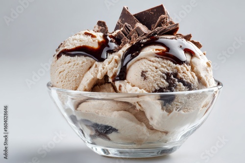 Wallpaper Mural Coffee ice cream in glass bowl with chocolate shavings on top Torontodigital.ca