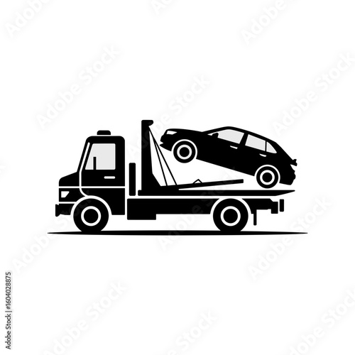 Vehicle Recovery on Urban Streets, Illustration, Daylight Scene