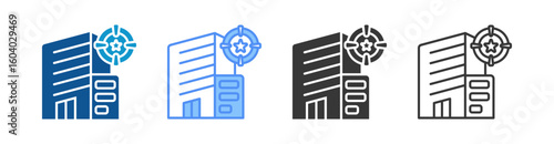 Company Icon Set Multiple Style Collection