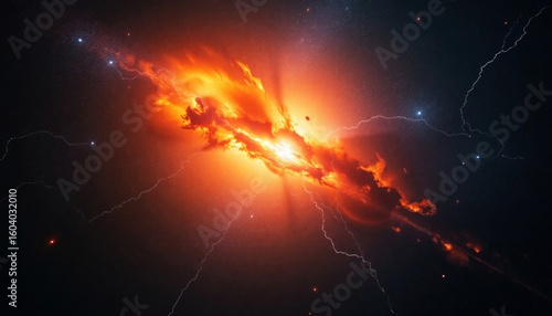 The bright stars light up the dark night sky.	
