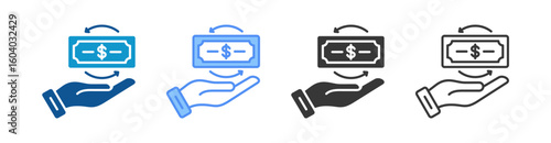 Money Icon Set Multiple Style Collection
