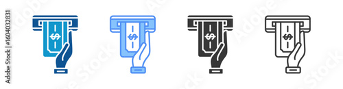 Atm Icon Set Multiple Style Collection