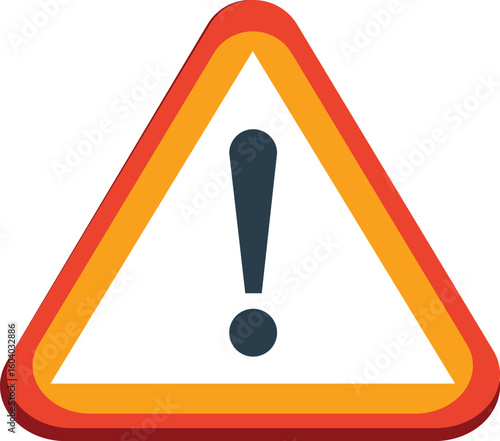 Vector illustration of a yellow warning sign with exclamation mark, used for alert and attention purposes