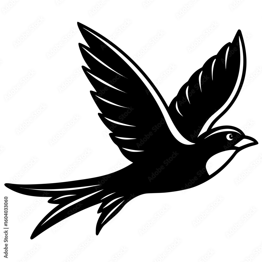 Obraz premium Flying Bird Silhouette vector