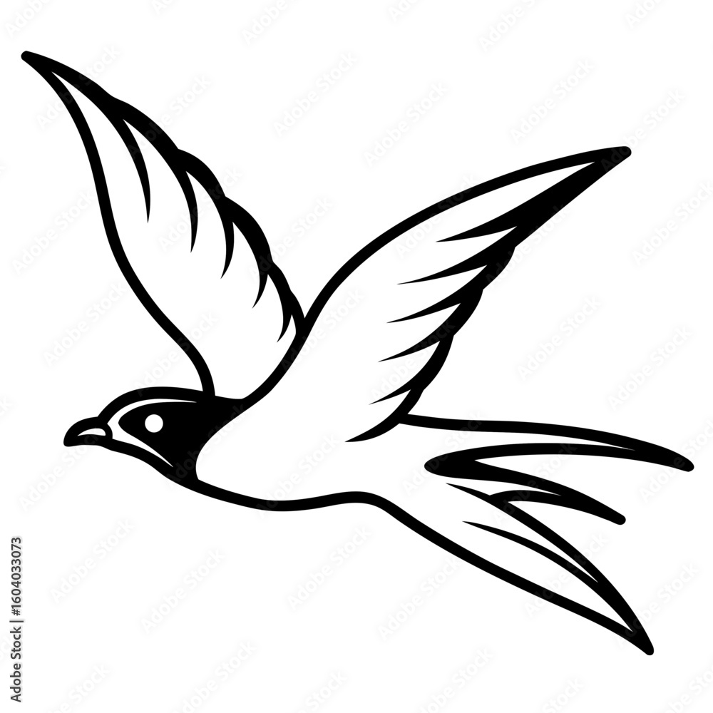 Obraz premium Flying Bird Silhouette vector