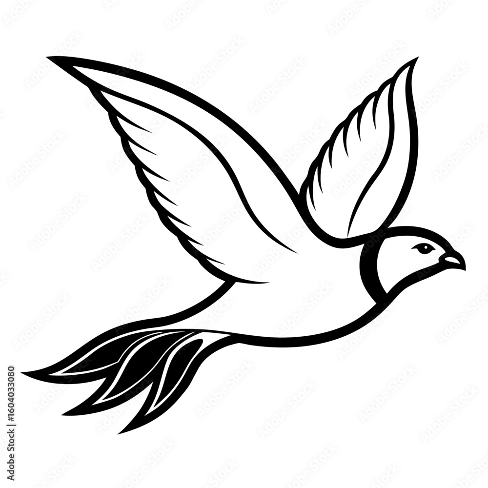 Fototapeta premium Flying Bird Silhouette vector
