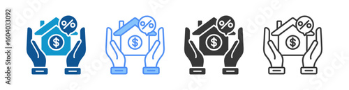 Mortgage Icon Set Multiple Style Collection