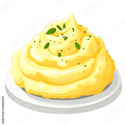 Whipped Mashed Potatoes On A Plate