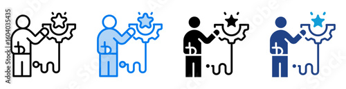 Decisive icon set multiple style collection