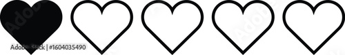 Hearts on a transparent background love valentine the framework of the heart thin lines vector