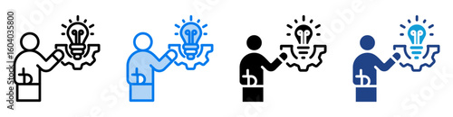Initiative icon set multiple style collection