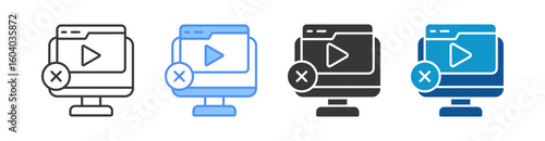 Ad Blocker Icon Set Multiple Style Collection