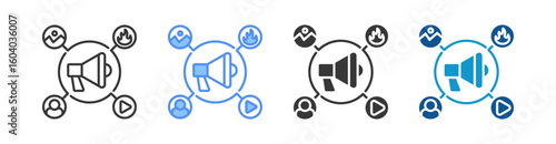 Content Marketing Icon Set Multiple Style Collection