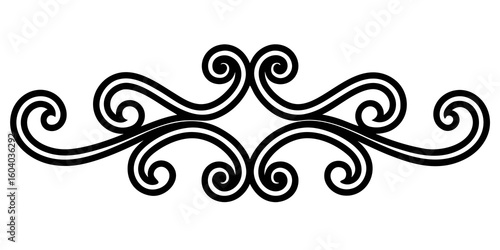 vector black Elegant black silhouette flourish adds sophisticated decorative flair to designs, enhancing visual appeal and creating a timeless aesthetic.