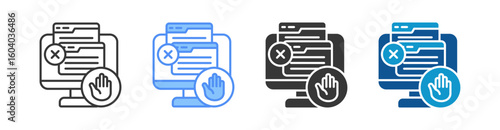 Ad Blocker Icon Set Multiple Style Collection