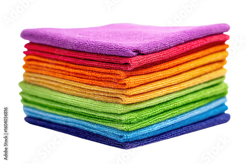 Stack of colorful microfiber cloths