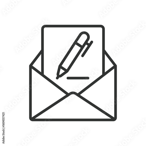 Email, icon in line design. Email, message, envelope, inbox, communication, mail, send on white background vector. Email, editable stroke icon