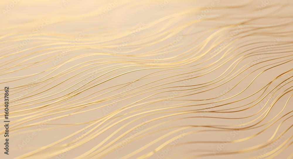 Obraz premium Golden Wavy Pattern