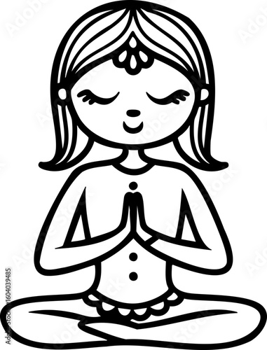 Line Art yogi in lotus pose
