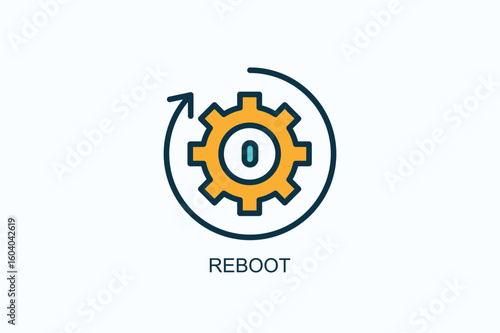 Reboot Icon Or Logo Isolated Vector Illustration