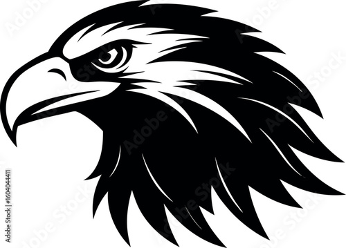 eagle head silhouette vector illustration, eagle head black symbol