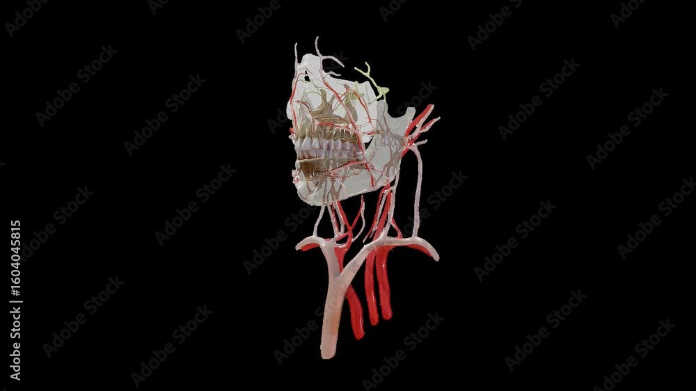 Dynamic Skull Anatomical 3D Model Animation of Human Skull with Blood Vessels ...