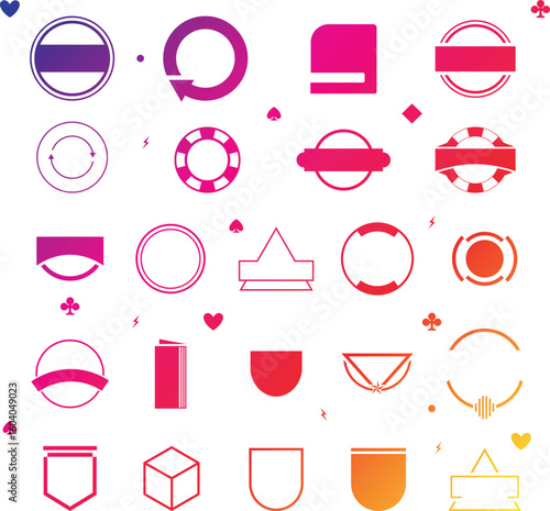 Collection of vintage label templates. Ideal for monograms, badges and label designs.
