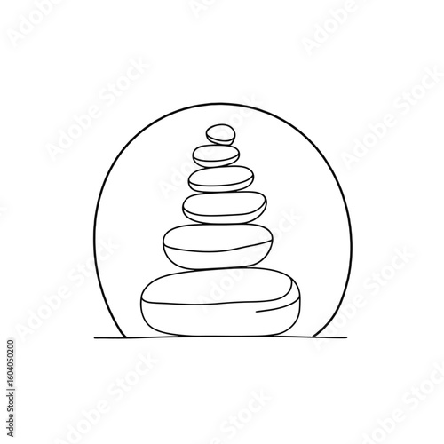 Doodle of a balanced stack of stones forming a sculpture