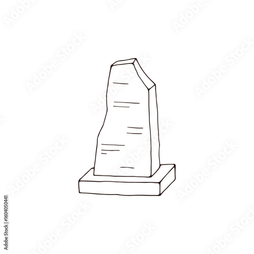 Sketch doodle of a decorative stone figure