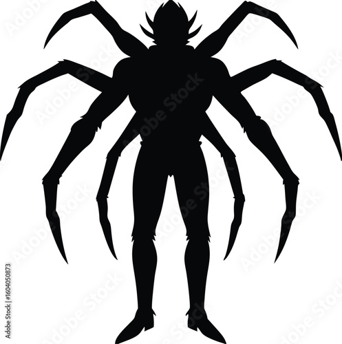 Creepy Spider Monster Creature Silhouette with Multiple Arms new 2025 trendy