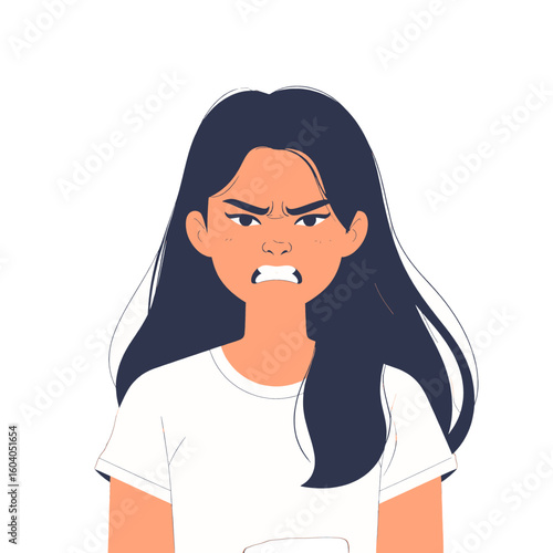 Angry Woman Pixel Art Illustration