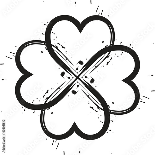 Heart love sign outline and fill in graffiti spraypaint isolated on white