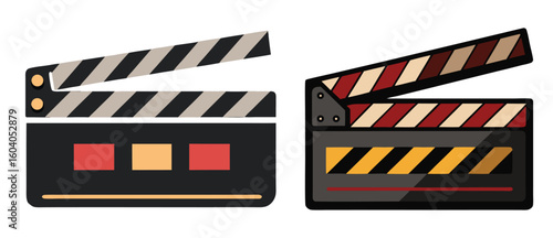 Movie clapper board vector illustration symbolizing film and cinema production