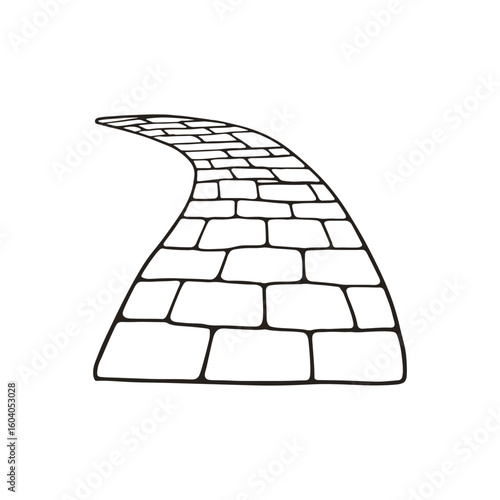 Sketch of a patterned stone path with connected pavers