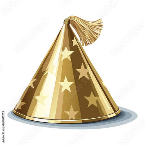 Fancy Golden Party Hat Star Accents