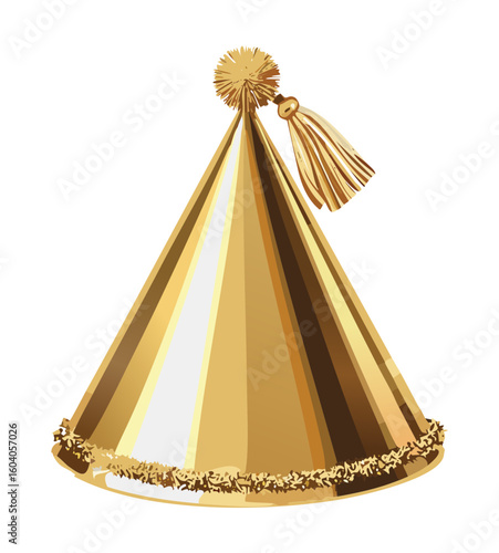 Starry Gold Party Hat with Tassel Design
