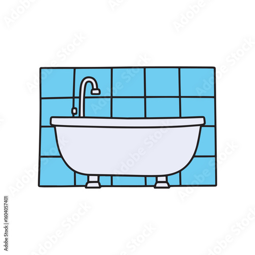 Doodle of a tiled bathroom wall with visible grout lines