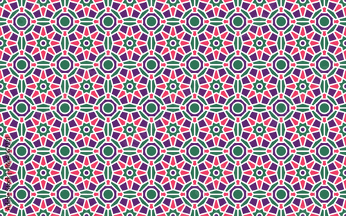 Colorful Geometric Islamic Mosaic Seamless Pattern Background