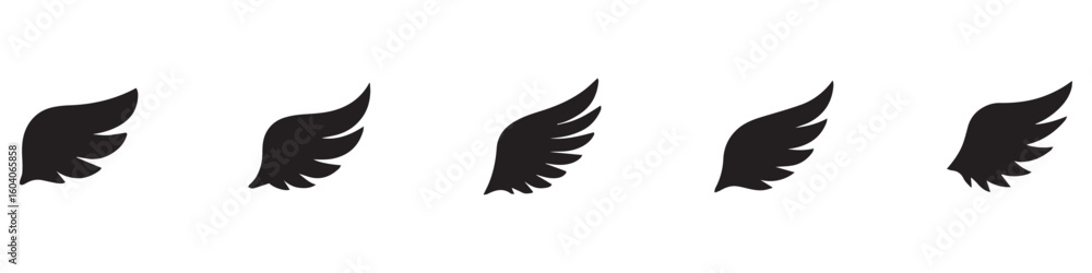 Obraz premium Wing icon set. Wing vector. Collection wings badges. Wing logo Vector illustration. EPS 10