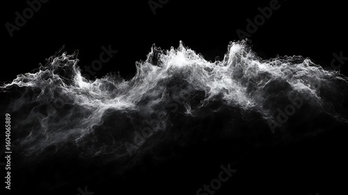 Wallpaper Mural Abstract white smoke or cloud formation against a dark black background digital art Torontodigital.ca