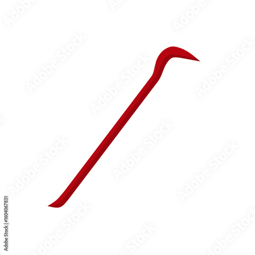 crowbar flat design vector illustration isolated on white background. instruments for repair work or crowbar. Carpentry, construction concept