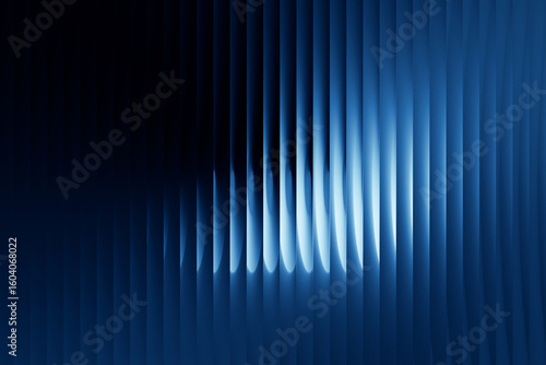 Tableau sur toile Blue gradient with vertical white highlights on a dark background