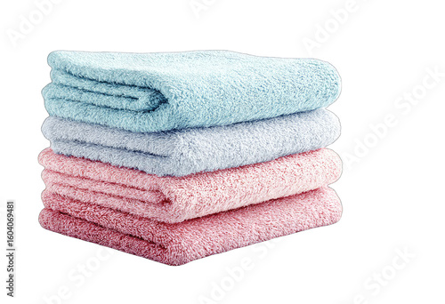 Stack of pastel-colored towels