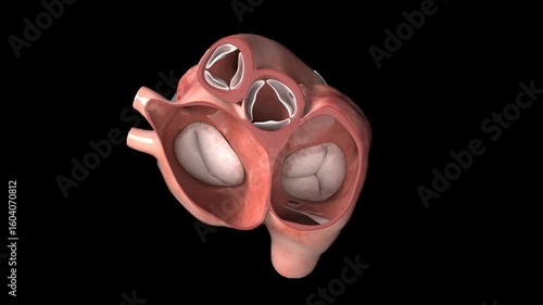 Wallpaper Mural Anatomically accurate 3D model of a human heart with transparent valves and chambers Torontodigital.ca