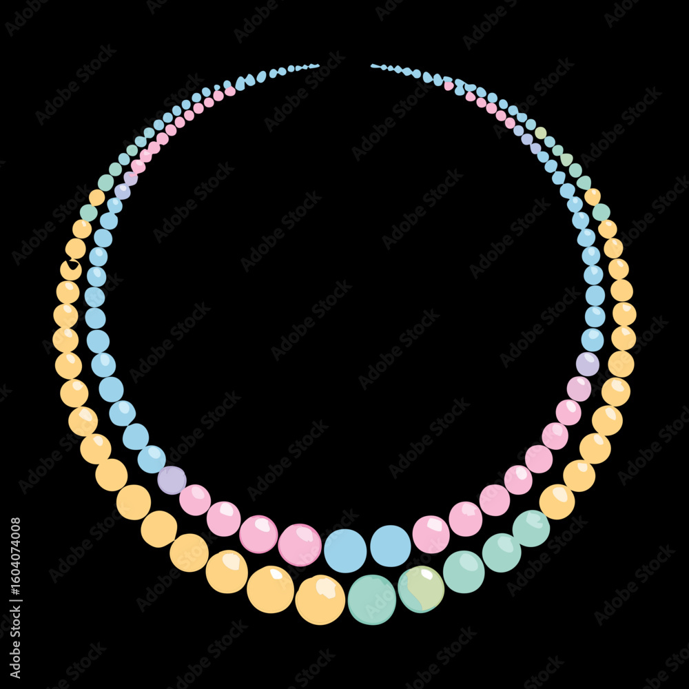 Obraz premium Gradient Striped Bead Circle Necklace