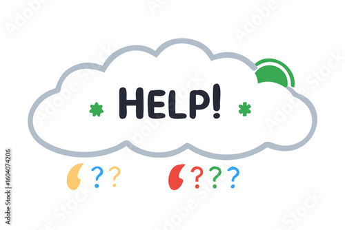 Help text in cloud with punctuation symbols