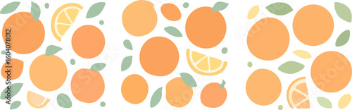 Fresh Orange Fruit Pattern Design 1.