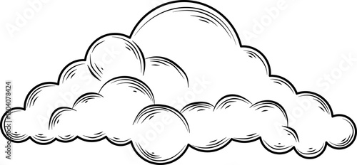 Cloud Hand Drawn Ink Sketch Vector