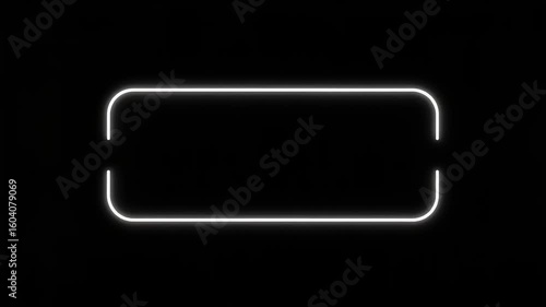 Wallpaper Mural Neon light rectangle frame on black background Torontodigital.ca